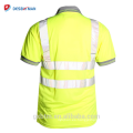 Hi Viz Grey Collar Safety Work Wear En471 High Visibility Polo T-shirt Hi Vis Yellow Short Sleeve Polo Workwear Shirt